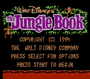 Jungle Book, The (Europe) screen shot title